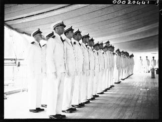 Officers on parade on JEANNE D'ARC