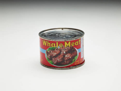 Tin of seasoned whale meat