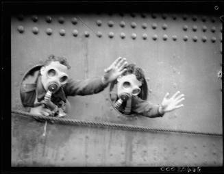 Two Australian Army soldiers on board RMS MAURETANIA or RMS QUEEN MARY