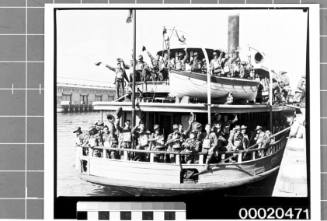 Australian Army soldiers on board the Sydney ferry SS KULGOA