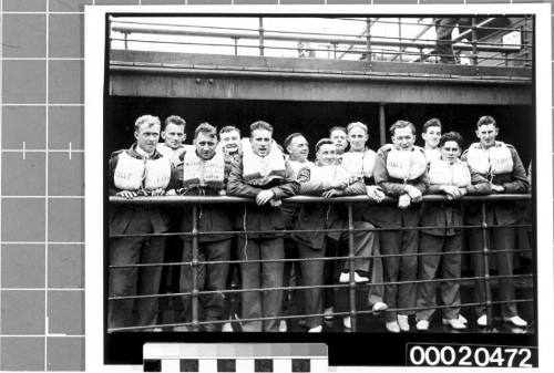 Australian Army soldiers, possibly on board a troopship