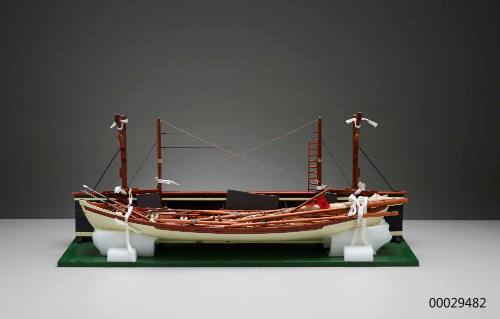 Model of a fully equipped whaling longboat