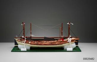 Model of a fully equipped whaling longboat