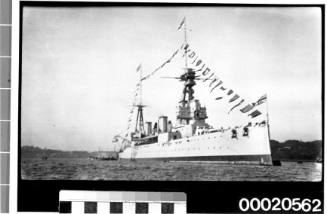 Warship in Sydney Harbour, possibly HMS NEW ZEALAND