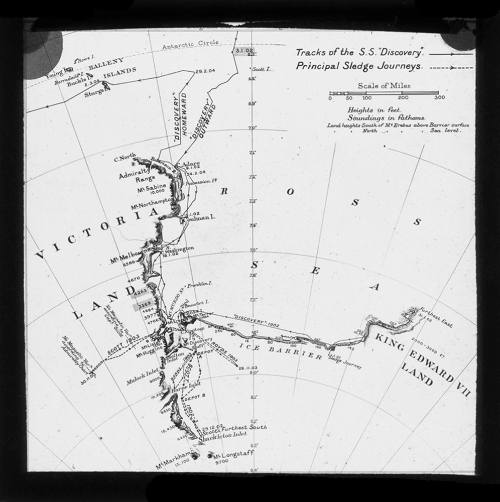 A sledging chart of the principal journeys from the DISCOVERY