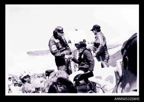 Ken Warby and supporters on SPIRIT OF AUSTRALIA