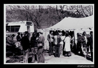 Marquee at Blowering Dam during SPIRIT OF AUSTRALIA trials