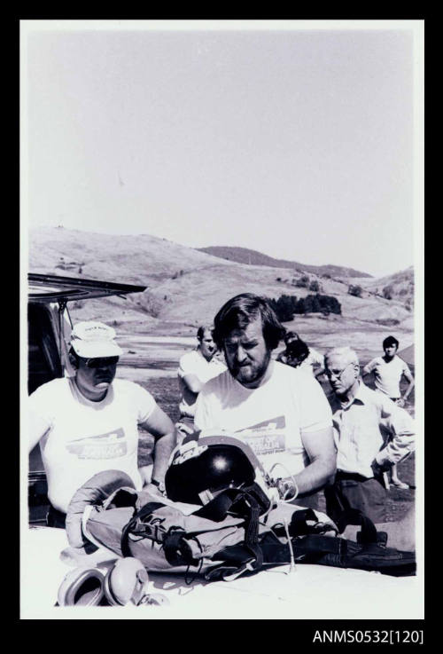 Ken Warby checking his equipment on SPIRIT OF AUSTRALIA