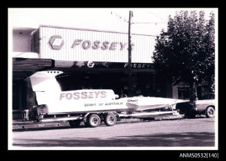 SPIRIT OF AUSTRALIA on a trailer