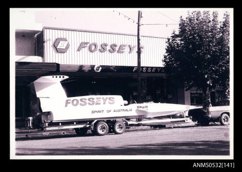 SPIRIT OF AUSTRALIA on a trailer