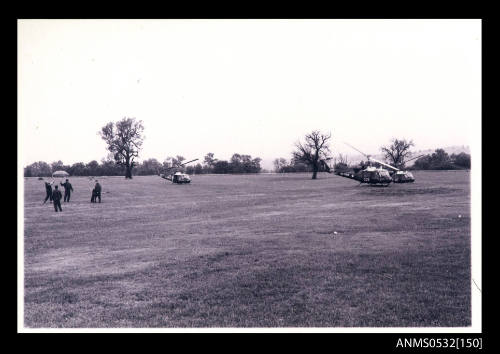 RAAF helicopters in paddock