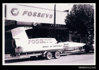 SPIRIT OF AUSTRALIA on a trailer