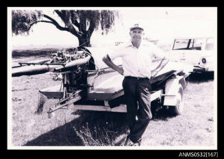 SPIRIT OF AUSTRALIA on trailer at Blowering Dam