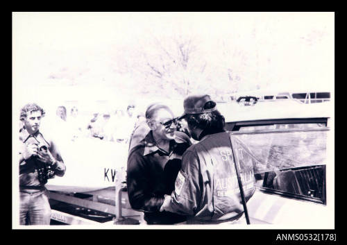 Ken Warby and supporter at Blowering Dam