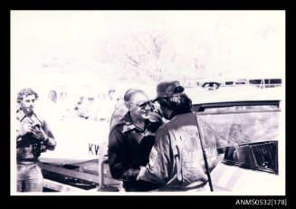 Ken Warby and supporter at Blowering Dam