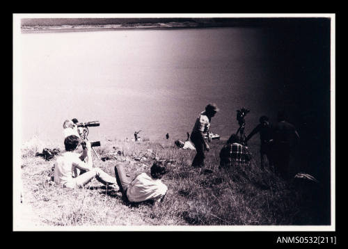 Photographers at Blowering Dam for Ken Warby's SPIRIT OF AUSTRALIA record attempt