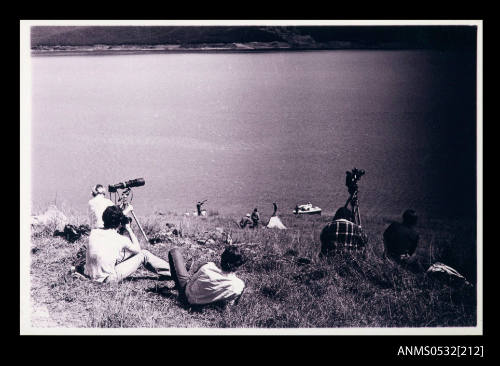 Photographers at Blowering Dam for Ken Warby's SPIRIT OF AUSTRALIA record attempt