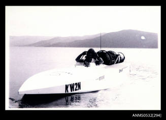 Ken Warby in SPIRIT OF AUSTRALIA during testing