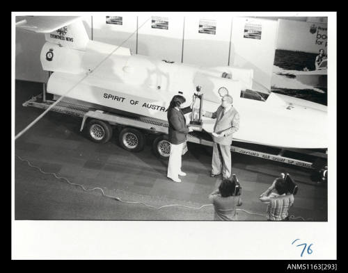 Ken Warby and SPIRIT OF AUSTRALIA presented with a trophy