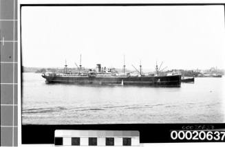 Starboard view of TSS ARGYLLSHIRE near Garden Island in Sydney