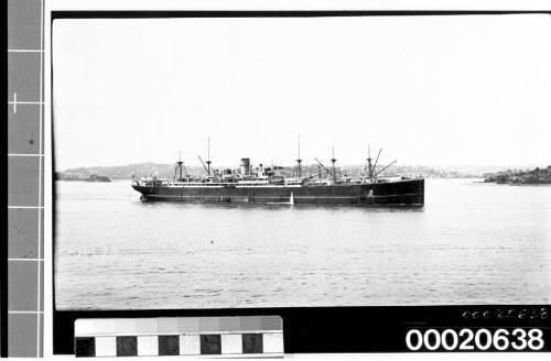 Starboard view of TSS ARGYLLSHIRE possibly moored near Woolloomooloo Bay in Sydney