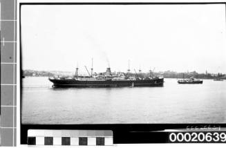 Starboard view of TSS ARGYLLSHIRE passing Fort Denison in Sydney
