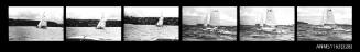 Strip of negatives depicting a Catamaran 5194 sailing