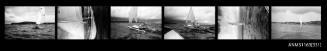 Strip of negatives depicting a Catamaran 5194 sailing