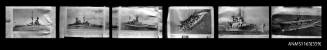 Strip of negatives depicting HMS REVENGE, HMS BARHAM, HMS MALAYA, HMS HOOD, HMS REPULSE, HMS ARK ROYAL