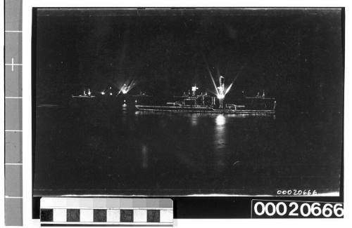 Fireworks on board a warship