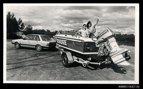 Open power boat JORDEE with Evinrude  outboard engine