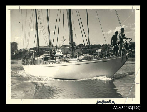 The VALHALLA sailing boat under way using engine