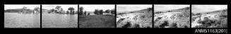 Strip of negatives depicting Wyangala Dam Lakes near Cowra of New South Wales