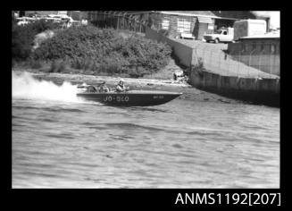 Black and white negative number 19A depicting JO-BLO , Py5n Power boat at speed