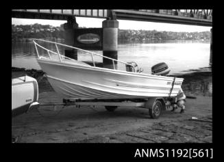 Black and white negative number 17A depicting view of BL742N Quintrex fish runner 4