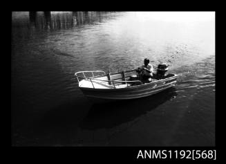 Black and white negative number 24A depicting view of BL742N underway