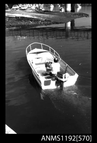 Black and white negative number 26A depicting view of BL742N underway