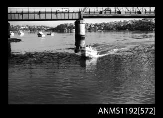 Black and white negative number 28A depicting view of BL742N clear of road bridge