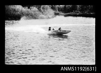 Black and white negative number 13A depicting view of GOLDI-LOCKS Gi74n at turning marker, starboard side view