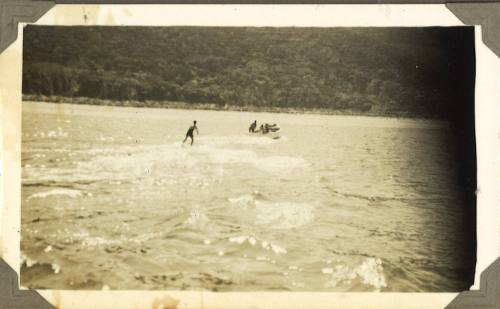 A person waterskiing