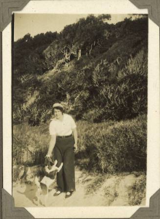 A woman with a dog