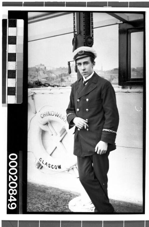 Unidentified merchant marine officer on board SS CHINDWARA II