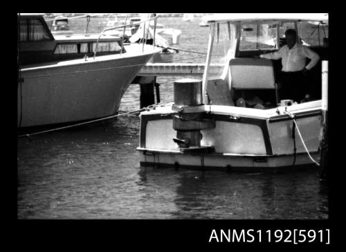 Boiler mounted outboard on a motor cruiser