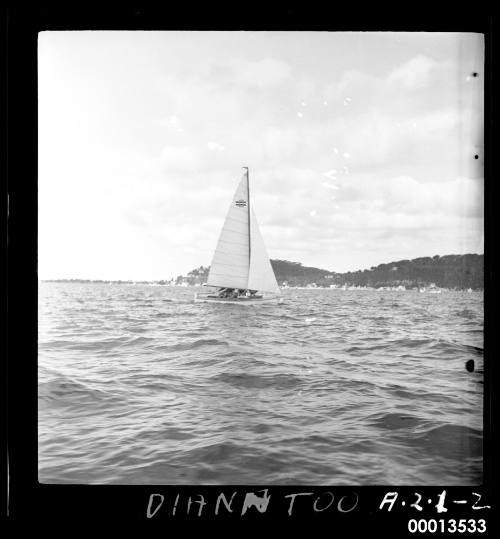 Vee-Ess class  DIANA TOO in Pittwater Regatta 1950/51 skippered by Graham Sibley .