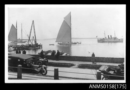 Waterfront scene at Hope Street at Bristol of Rhode Island