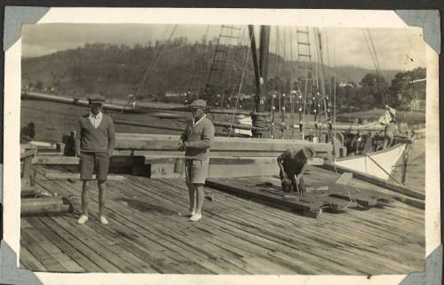 A ship moored with William Clark on the wharf