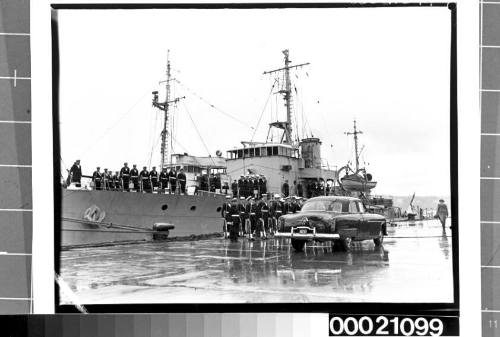 Officials arrive for the handover of HMAS INVERELL to the Royal New Zealand Navy