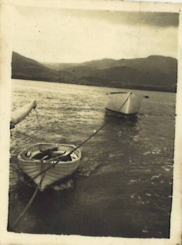 Yacht's hull being towed