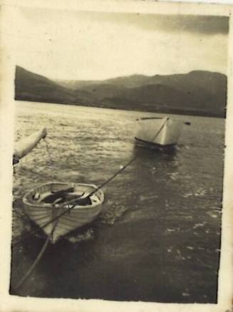 Yacht's hull being towed