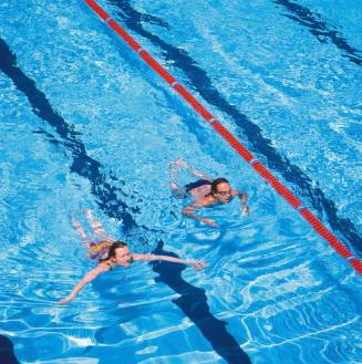 Man and woman lapping, Drummoyne Olympic Pool